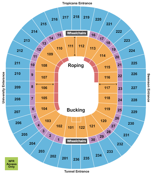 Thomas & Mack Center NFR Seating Chart